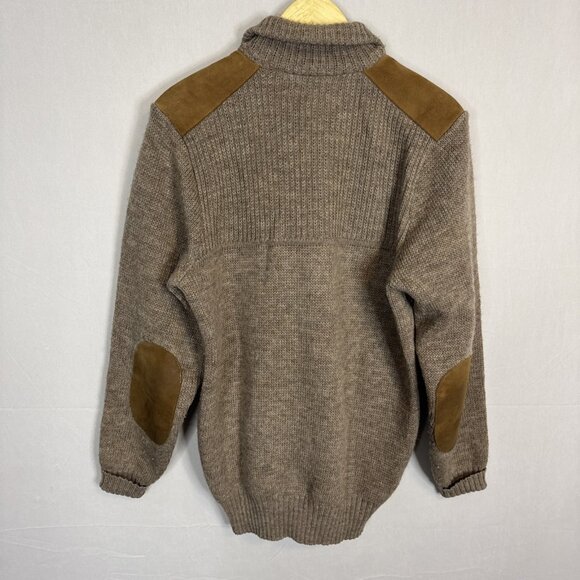 Vintage Tundra Wool Zip-Up Cardigan Jacket Men’s LT Canada Suede Elbow Patches - Picture 6 of 8
